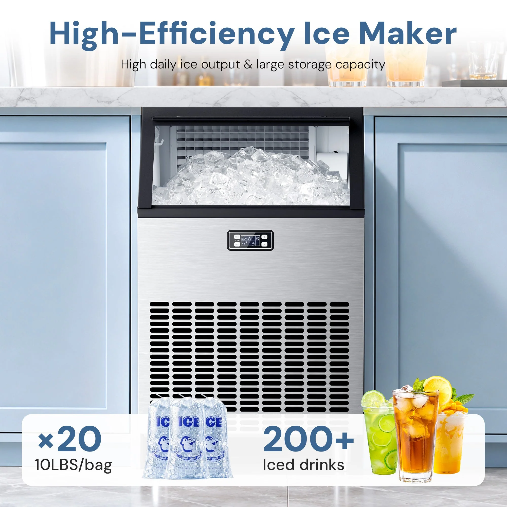 265LBS Freestanding Commercial Ice Maker