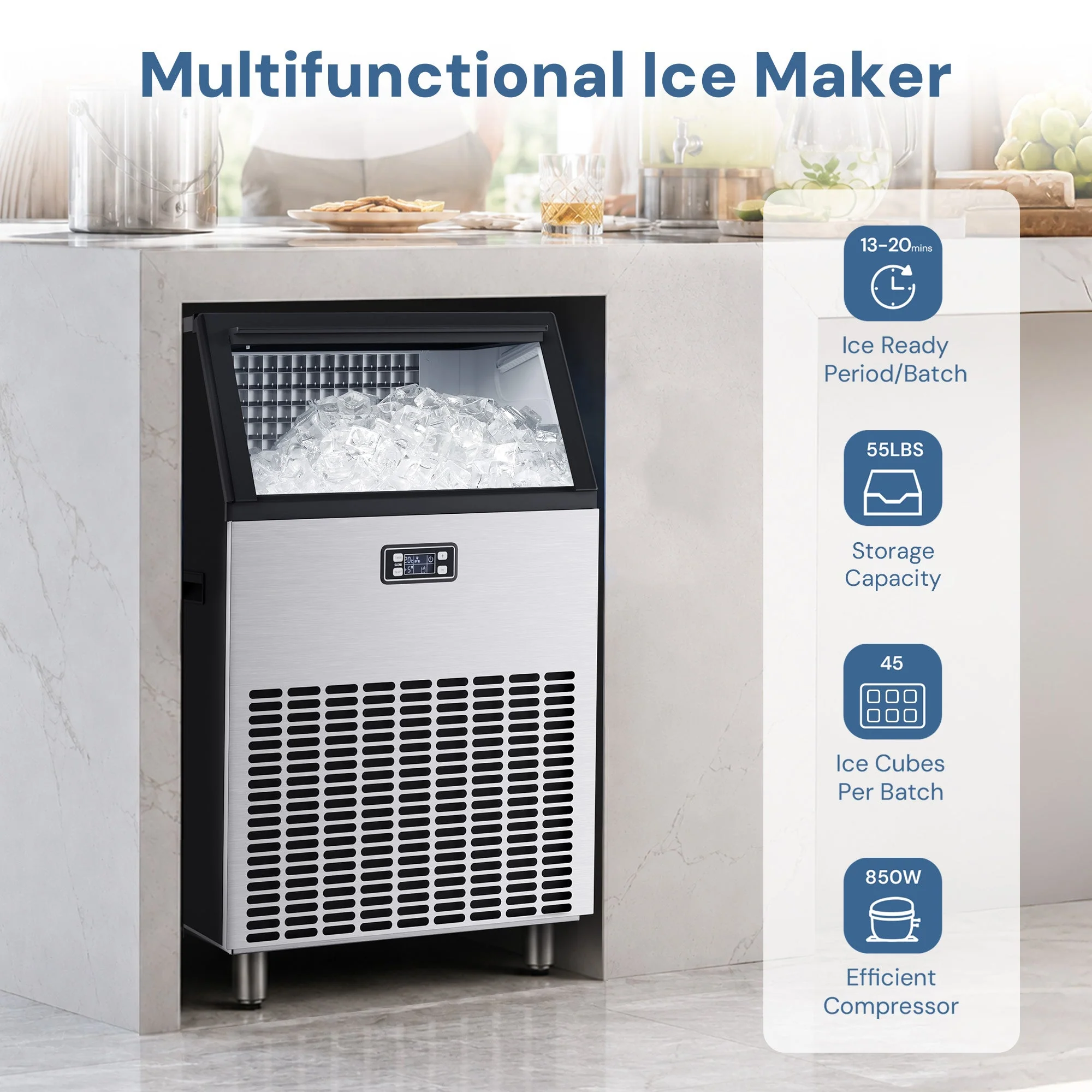 265LBS Freestanding Commercial Ice Maker